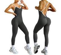 XDSP Mono de una pieza para mujer Deportivo Mujer sin Costuras Jumpsuit Sexy Mono Ajustado sin espalda Elástico elegante Body Overol Monos de Una Sola Pieza Ropa Deportiva Gimnasio Fitness Yoga