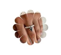 Xduargs Anillo de dedo colgante de corazón bohemio dorado con nudillos abiertos, vintage, estilo punk, ajustable, joyería apilable para mujer, Zinc