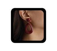 Xduargs Pendientes bohemios grandes de resina en forma de lágrima, aretes coloridos de gota de agua, aretes colgantes geométricos verdes y rosados, aretes ovalados personalizados para mujer, Zinc