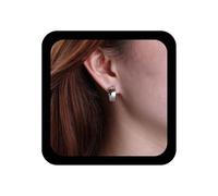 Xduargs Pendientes de aro abiertos estilo bohemio, vintage, aretes abiertos, de plata, medio aro, en forma de C, para mujer, Zinc