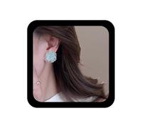 Xduargs Pendientes de flores acrílicas bohemias de resina acrílica, aretes de flores vintage con flores, aretes florales para boda, aretes de novia para mujer (azul), Zinc