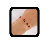 Xduargs Pulsera de mano de cerezo bohemio, pulsera de cadena con arnés de mano de cerezas rojas, pulseras de cadena de esclavos, cuentas de frutas, pulseras ajustables de eslabones esclavos, joyería