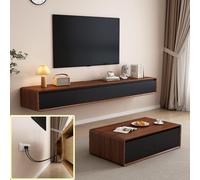 XDXINY Soporte flotante para TV, estantes flotantes grandes para TV, montado en la pared, múltiples compartimentos de almacenamiento, consola de TV, mueble de TV, banco flotante debajo de la TV