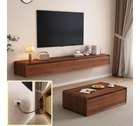 XDXINY Soporte flotante para TV, estantes flotantes grandes para TV, montado en la pared, múltiples compartimentos de almacenamiento, consola de TV, mueble de TV, banco flotante debajo de la TV