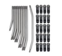 XEBRAD 30 unids/set juego de enlaces Metal sin montar extremo varilla ABS 1/10 RC Crawler distancia entre ejes 324mm, for Axial, for SCX10 Enlace del brazo de suspensión del coche Rc