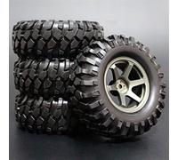 XEBRAD 4 neumáticos for Coche Todoterreno de 1,9 Pulgadas, 1/10, for Escalada en Roca, supersuaves, de 96 mm, con llanta de Metal, for Tamiya, CC01 D90 110 Neumático para Coche RC(Braun)