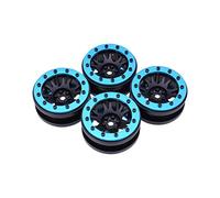 XEBRAD 4 Piezas AX-619 Llantas de 1,9 Pulgadas con buje Beadlock for 1/10 RC Rock Crawler, for Axial, SCX10 90046 D90 D110, for Traxxas, TRX-4 Neumático para Coche RC(Blue)
