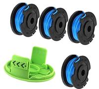 XEBRAD Carrete de hilo for desbrozadora Greenworks, 1,65 mm de diámetro, 4,9 m de largo. Carrete de hilo for desbrozadora Greenworks, 24 V, G24LT, G24LTK2, G24LT30M, G24LT30MK2 (4 carretes + 1 cubiert
