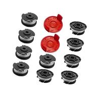 XEBRAD Carrete de Repuesto for desbrozadora Einhell GE-CT 18/28 Li y GE-CT 18/28 Li TC, Hilo de Nailon de 1,6 mm y 4,9 m (10 carretes + 2 Cubiertas) Carrete para cortacésped de jardín