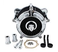 XEBRAD de filtro admisión aire tipo pincho turbina negra, for Harley, Touring Dyna FXR Road King Street Glide Softail FXST FXSB FXDL Elemento de filtro de aire para motocicleta(Chrome)
