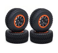 XEBRAD Juego de llantas de goma para coche RC 110 mm 1/10 camión de curso corto, para, para ARRMA, SENTON 4X4 550 MEGA XLH 9125, para Traxxas, Slash, para Redcat, para HSP, Neumáticos de coche RC