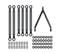 XEBRAD Juego de varillas amarre varilla tracción dirección metal for 1/24, for coche trepador control remoto Axial SCX24 AXI00001 Enlace del brazo de suspensión del coche Rc