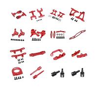 XEBRAD Kit de accesorios modificación metal, juego nudillos dirección brazos suspensión, for Tamiya, for TT-02 TT02 1/10 RC, piezas actualización coche Enlace del brazo de suspensión del coche Rc(Rot)