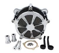XEBRAD Kits de filtro aire corte Venturi admisión for motocicleta negro, for Harley, Touring Dyna FXR Road King Street Glide Softail FXDL Elemento de filtro de aire para motocicleta(Chrome)