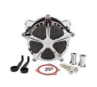 XEBRAD Kits de filtro aire negro con contraste cruzado, for Harley, Dyna FXR 1993-2017 Softail Bad Boy FXS 1993-2015 Touring Road King Elemento de filtro de aire para motocicleta(Black Chrome)