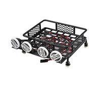 XEBRAD Portaequipajes de Techo for Coche RC, Tipo General, con 4 Barras luz Redondas, for camión, sobre orugas, CC01, CR01, SCX10, for RC4WD Portaequipajes para Coches de Juguete