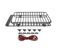 XEBRAD Portaequipajes de Techo Metal con 5 Luces 1/10 RC Crawler Car, for Traxxas, TRX-4, for Axial, SCX10 III Piezas actualización Portaequipajes para Coches de Juguete