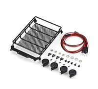 XEBRAD Portaequipajes de Techo Metal con Barra focos for Coche Todoterreno RC 1/10, for Tamiya, CC01, for Axial, SCX10 D90 Portaequipajes para Coches de Juguete