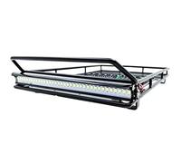 XEBRAD Portaequipajes de Techo Metal con Barra luz 36 focos for Coche RC 1/10 Trx4, for RC4WD, Cherokee Wrangler, for Axial, Scx10 Portaequipajes para Coches de Juguete(with Light)