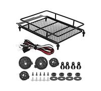 XEBRAD Portaequipajes de Techo MN 1/12 RC Crawler MN90/MN90K Repuestos for Modelos Coches Metal con luz Portaequipajes para Coches de Juguete(Schwarz)