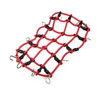 XEBRAD Red elástica for portaequipajes de Techo, 1:10, for Axial, SCX10 D90 TRX4 CC01 RC, for Coches Escalada con Gancho Portaequipajes para Coches de Juguete(Rot)