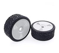 XEBRAD Ruedas de Goma de 100 mm, Ruedas hexagonales de 17 mm Redcat for HSP, HPI, for Kyosho, Hobao Team, LOSI, Carson, Buggy 1/8 for Carretera RC Neumático para Coche RC(2pcs F08426D)