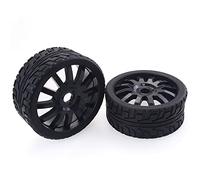 XEBRAD Ruedas de Goma de 100 mm, Ruedas hexagonales de 17 mm Redcat for HSP, HPI, for Kyosho, Hobao Team, LOSI, Carson, Buggy 1/8 for Carretera RC Neumático para Coche RC(2pcs F08426C)