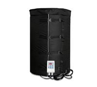 XEEAOFE Calentador de Tambor IBC Cobertura Total 55 Galones, Banda/Almohadilla Calefactora para Tambor de Acero 2000W con Termostato, para Cubeta Metálica, Aceite, Lubricante, Agua Black