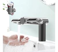 XEEAOFE Grifo Inteligente con Secador Incorporado - Operación Sin Contacto, Aire Caliente/Frío Automático (Umbral 25°C), Grifo y Secador Automáticos