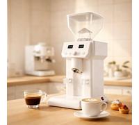 XEEAOFE Molino de Café con Fresas Planas, Molino Comercial de 50 mm con 120 Ajustes Precisos, Tecnología Anti-estática de Plasma, Temporizador Digital y Tolva de Granos de 550 g para Espresso