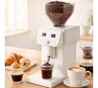XEEAOFE Molino de Café Eléctrico de Fresas, Molino Comercial de Fresas Planas de 50 mm con 120 Ajustes de Molienda, Temporizador Electrónico Ajustable, Anti-estático y Tolva de 19,4 oz