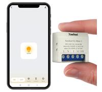 Xeefeel Mini 1 interruptor de relé inteligente WiFi y Bluetooth - 8 A, domótica compatible con interruptor de luz, contacto seco con Alexa y Google Home, aplicación iOS Android, no requiere