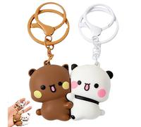 XEERUN 2 llaveros Bubu Dudu, colgante de Bubu y Dudu, par de llaveros magnéticos para parejas, perfecto regalo para parejas y amigos para bolso, cartera, llaves