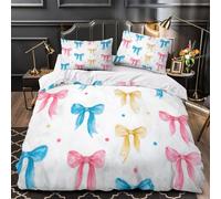 XEFASIDBN Decoraciones de Lazo Funda de Edredón Suave Juego de 3 Piezas Impresión 3D Cierre de Incluye Fundas de Almohada Antialérgica Diseño de Acuarela Funda Edredon for Adultos Single（140x200cm）