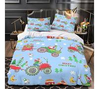 XEFASIDBN Decoraciones navideñas Funda de Edredón Juego de 3 Piezas Suave Diseño 3D Incluye Fundas de Almohada Lavables Estilo Festivo de Invierno Funda Edredon for Adultos Double（200x200cm）
