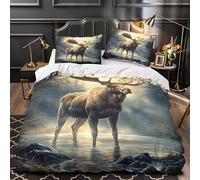 XEFASIDBN Diosa de la Luna Funda de Edredón Juego de 3 Piezas Microfibra Suave Estampado 3D Cierre de Cremallera Oculta con Fundas de Almohada Suave Fantasía Funda Edredon for Adultos King（220x240cm）