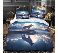 XEFASIDBN Escena de Pueblo Invernal Funda de Edredón 3 Piezas Diseño 3D Cierre de Cremallera Oculta con Fundas de Almohada Antialérgica Navidad Vintage Funda Edredon for Familia Super King（260x220cm）