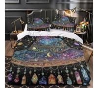 XEFASIDBN Escena de Pueblo Invernal Funda de Edredón 3 Piezas Diseño 3D Incluye Fundas de Almohada Transpirable Casas de Dibujos Animados de Colores Funda Edredon for niños y niñas King（220x240cm）