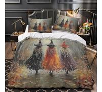 XEFASIDBN Escena de Pueblo Invernal Funda de Edredón Suave Juego de 3 Piezas Impresión 3D Incluye Fundas de Almohada Suave Folklore escandinavo Funda Edredon for Ancianos Super King（260x220cm）