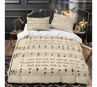 XEFASIDBN Hoja de Himno Cristiano Funda de Edredón Diseño 3D Juego de 3 Piezas Suave Incluye Fundas de Almohada Transpirable Música Religiosa clásica Funda Edredon for niña Single（140x200cm）