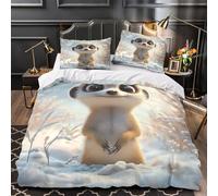 XEFASIDBN Ilustración de un Lindo león Funda de Edredón Suave 3 Piezas Impresión 3D Cierre de con Fundas de Almohada Lavables Animal de Dibujos Animados Funda Edredon for niños Double（200x200cm）