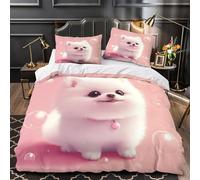 XEFASIDBN Lindo Mapache Funda de Edredón Incluye Fundas de Almohada Juego de 3 Piezas Impresión 3D Cremallera Oculta Suave Ilustración de Acuarela Funda Edredon for Ancianos Super King（260x220cm）