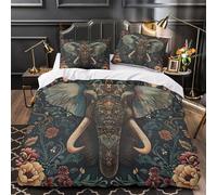 XEFASIDBN Madre Elefante Funda de Edredón Cierre de Cremallera Oculta Juego de 3 Piezas Impresión 3D Incluye Fundas de Almohada Arte Animal en Acuarela_1 Funda Edredon for niña Double（200x200cm）