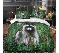 XEFASIDBN Meme de la pandilla de mapaches Funda de Edredón Juego de 3 Piezas Estampado 3D Incluye Fundas de Almohada Calle de Dibujos Animados Funda Edredon for Adolescentes Double（200x200cm）