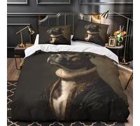 XEFASIDBN Perro Mirando Las Estrellas Funda de Edredón Suave Impresión 3D 3 Piezas con Fundas de Almohada Suave Escena Nocturna artística Canina Funda Edredon for jóvenes Super King（260x220cm）