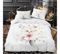 XEFASIDBN Ramo de Flores Funda de Edredón Juego de 3 Piezas Impresión 3D Cremallera Oculta Incluye Fundas de Almohada Antibacteriana Acuarela Pastel Suave Funda Edredon for niña Single（140x200cm）