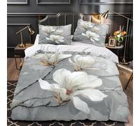 XEFASIDBN Retrato de Caballo Blanco Funda de Edredón 3 Piezas Impresión 3D Cierre de Cremallera Oculta con Fundas de Almohada Lavables Animal de Acuarela Funda Edredon for niños Super King（260x220cm）