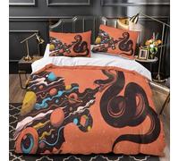 XEFASIDBN Serpiente Cósmica Funda de Edredón Diseño 3D Juego de 3 Piezas Cierre de Cremallera Oculta Incluye Fundas de Almohada Fantasía psicodélica Funda Edredon for Ancianos Single（135x200cm）