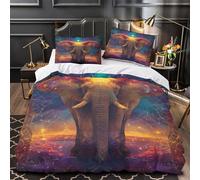 XEFASIDBN Sonrisa de Perro Corgi Funda de Edredón Microfibra Suave Estampado 3D 3 Piezas Cremallera Oculta con Fundas de Almohada Lavables Paisaje de montaña Funda Edredon for jóvenes King（220x240cm）