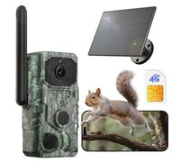 Xega 4G【Detección PIR 3】 Cámara de Caza con Tarjeta SIM y App,2K HD Solar Camara Fototrampeo sin WiFi,Nocturna Invisible 940nm,0,1s Activación,Batería de 7800 mAh,Audio Bidireccional,TF/Nube,GPS IP66